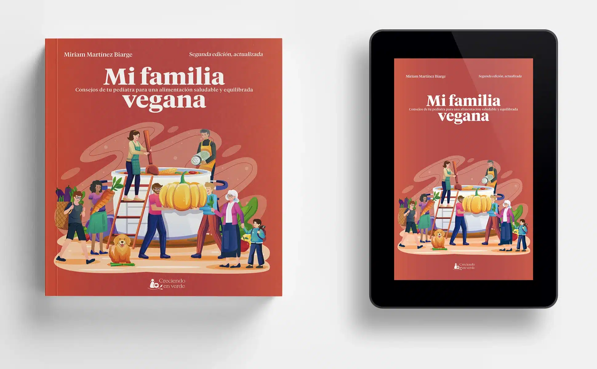 Cubierta y portada de «MI familia vegana» Cubierta y portada de «MI familia vegana»
